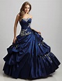Victorian Style Royal Blue Sweetheart Backless Ball Gown Prom Dresses ...