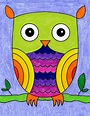 How to Draw an Easy Owl Tutorial Video and Easy Owl Coloring Page ...