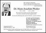 Traueranzeigen von Hans-Joachim Pfeifer | trauer.merkur.de
