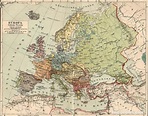 1890- mapa político de europa - mapa litográfic - Vendido em Leilão ...
