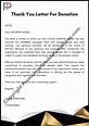Thank You Letter for Donation Editable PDF Canva Templates - Etsy