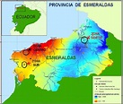 Mapa de la Provincia Esmeraldas, donde se muestra la ubicación de los ...