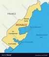 Principality monaco - map Royalty Free Vector Image