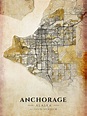 Anchorage Antique Map Print - Winter Museo