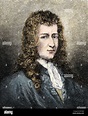 French explorer Rene Robert Cavelier Sieur de La Salle. Hand-colored ...