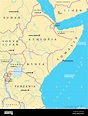 Mapa Político de África oriental Fotografía de stock - Alamy