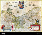 Mappa del centro storico di ducato di Pomerania. Risalenti al XVII ...