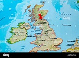 Edimburgo, Escocia anclado en un mapa de Europa Fotografía de stock - Alamy