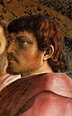 Masaccio, self-portrait, detail from The Tribute Money, 1425-8, fresco ...