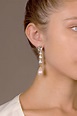 Christian Dior Vintage Rhinestone Embellished Faux Pearl Drop Earrings ...