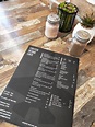 Menu at Fighter Beans Cafe, Williamtown