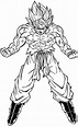 Dibujo de Goku fase 2 sayan para colorear y dibujar - Dibujos De