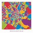 Macclesfield City Map Digital Art by Michael Tompsett - Pixels