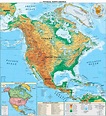 Mapa Físico de América del Norte - Tamaño completo