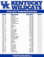 Printable Kentucky Wildcats Basketball Schedule 2024-2024 - World Cup ...