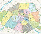 Arrondissements von Paris map - Karte des arrondissements von Paris ...