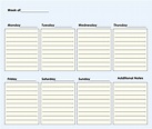 Blank Weekly Calendars Templates - 10 Free PDF Printables | Printablee