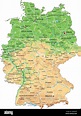 Mapa físico de Alemania con alto detalle y etiquetado Imagen Vector de ...