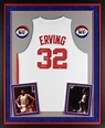 Julius Erving NY Nets Framed Signed White Jersey w/ Dr. J Insc ...