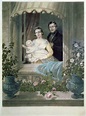 La regina Vittoria, il principe Alberto e il bambino al Castello di Windsor