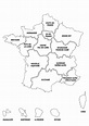 mapa de francia en blanco y negro con regiones 6018743 Vector en Vecteezy