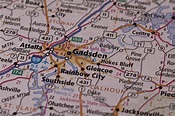 City of Gadsden Alabama on a Map Stock Photo - Image of roadmap ...