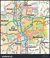 Springfield Massachusetts Area Map Stock Vector 144150112 - Shutterstock