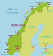 MAPA DE NORUEGA - MOCHILEROS VIAJEROS