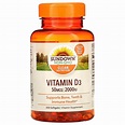Sundown Naturals, Vitamin D3, 50 mcg (2,000 IU), 350 Softgels - iHerb