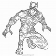 Black Panther Coloring Pages Jumping to Fight - XColorings.com