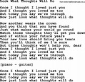 Willie Nelson song: Look What Thoughts Will Do, lyrics