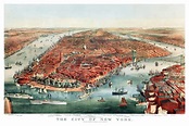 Beautifully detailed map of New York City from 1870 - KNOWOL