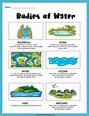 Bodies Of Water Worksheet