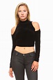 Exclusive - Exclusive Women's Long Sleeve High Neck Cut Out Crop Top ...