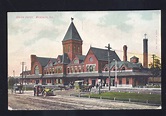 Mendota Illinois Union Railroad Depot Train Station Vintage Postcard ...