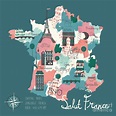Simple Cartooned Map Of France Digital Art by Lavandaart - Pixels Merch