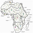 Map of Africa with Rivers & Lakes Printable PDF