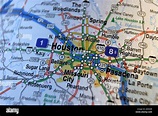 Close up map of Houston Texas USA Stock Photo - Alamy