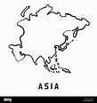 Asia simple map outline - smooth simplified continent shape map vector ...