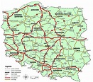 Road map of Poland: roads, tolls and highways of Poland