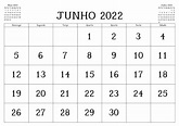 Calendário 2022 Junho Imprimível - Docalendario