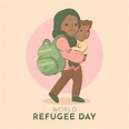 Dia mundial do refugiado de mão desenhada | Vetor Grátis
