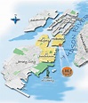 Hoboken Map | Weehawken, Jersey city, Map