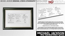 Buy Bad. Original Lyrics Lithography: Michael Jackson: the Hand-written ...
