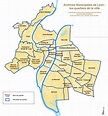 Plan et carte des quartiers de Lyon : districts et banlieue de Lyon