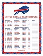 Buffalo Bills Printable Schedule