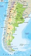 Physical Map of Argentina - Ezilon Maps