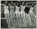 Esther Williams in an early picture, with other bathing beauties ...