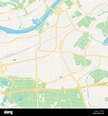 Druckbare Karte von Rüsselsheim am Main mit Haupt- und Nebenstraßen und ...