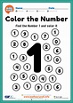 Coloring Numbers, Number 1 Worksheet - Free Printable PDF